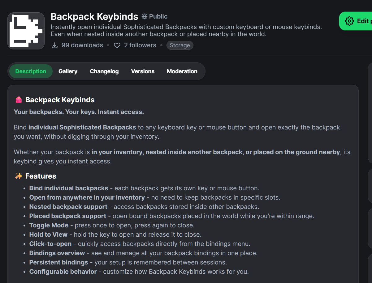 Backpack Keybinds